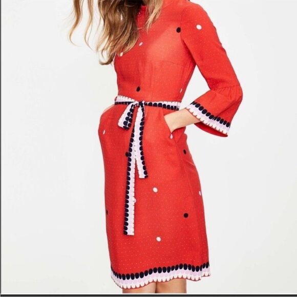 Boden Dresses & Skirts - Boden Armelle Spot Dress, Red Pop Spot Size 10